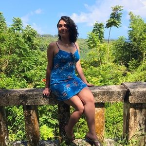 Hawaiian print mini dress